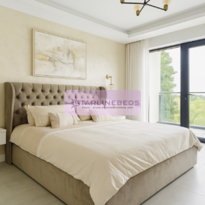 Voxy curved wingback bed